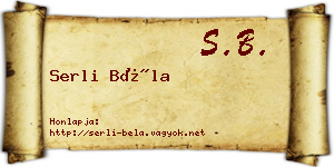 Serli Béla névjegykártya